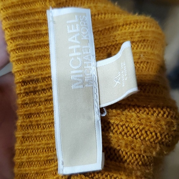 Michael kors pumpkin spice ribbed knit sweater long sleeve asymmetric hem - Picture 6 of 7